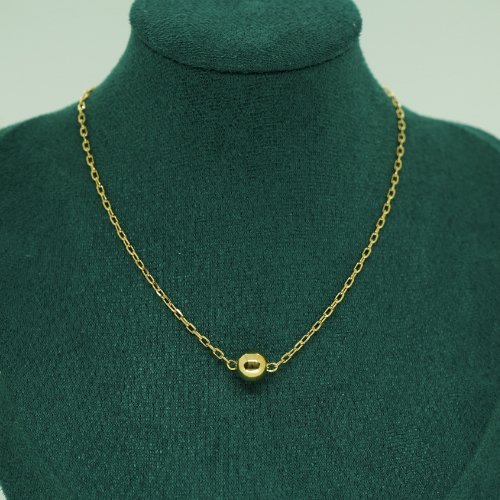 COLLAR LISO BOLA CON BAÑO DE ORO