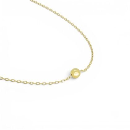 COLLAR LISO BOLA CON BAÑO DE ORO