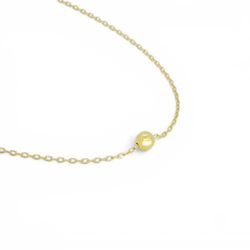 COLLAR LISO BOLA CON BAÑO DE ORO
