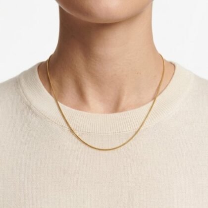 COLLAR LISO CON BAÑO DE ORO