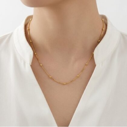 COLLAR LISO CON BAÑO DE ORO