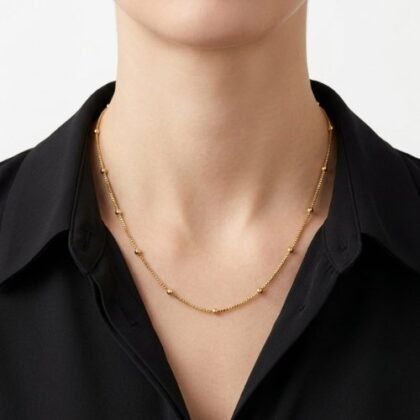 COLLAR LISO CON BAÑO DE ORO