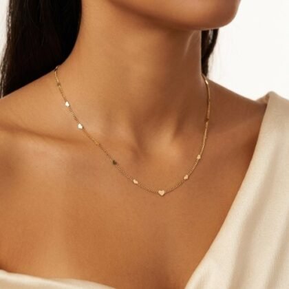 COLLAR LISO CON BAÑO DE ORO