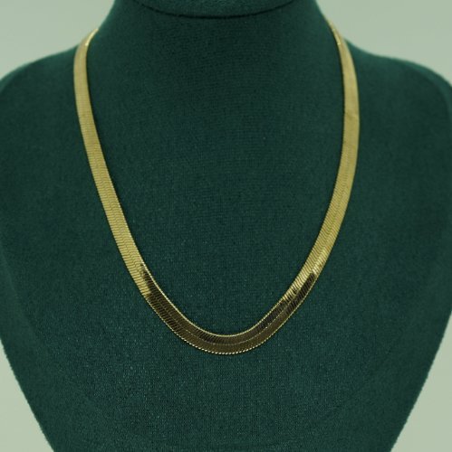 COLLAR LISO PLANO CON BAÑO DE ORO