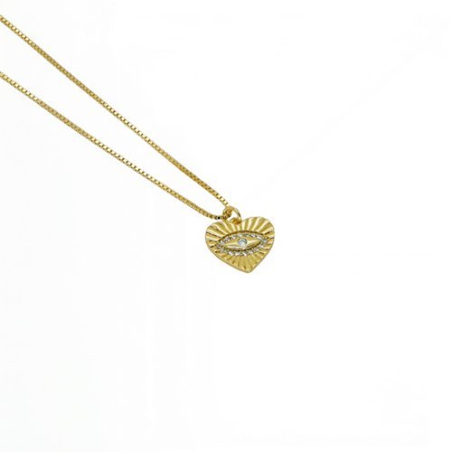 COLLAR OJO ZIRCONIA CON BAÑO DE ORO