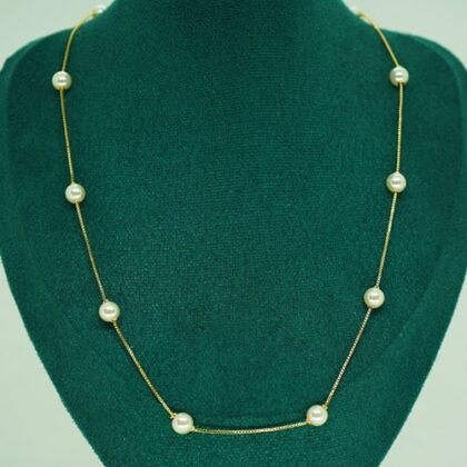 COLLAR PERLAS CON BAÑO DE RODIO