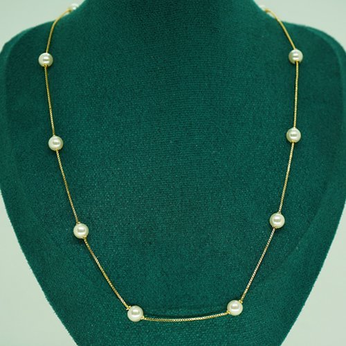 COLLAR PERLAS CON BAÑO DE RODIO
