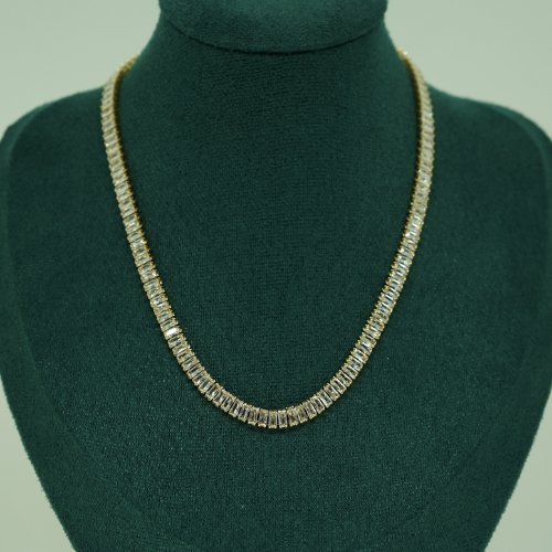 COLLAR ZIRCONIA CON BAÑO DE ORO