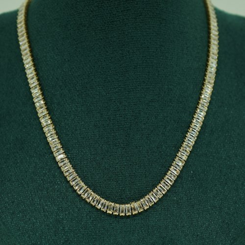 COLLAR ZIRCONIA CON BAÑO DE ORO