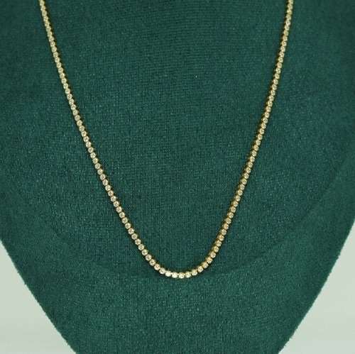 COLLAR ZIRCONIAS CON BAÑO DE ORO