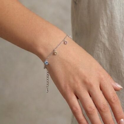 PULSERA CRISTALES CON BAÑO DE RODIO