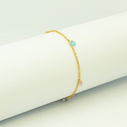 PULSERA LISA CRISTALES BAÑO DE RODIO