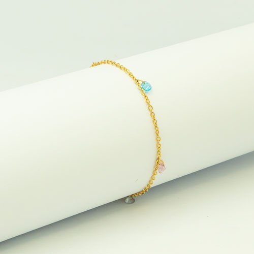 PULSERA LISA CRISTALES BAÑO DE RODIO