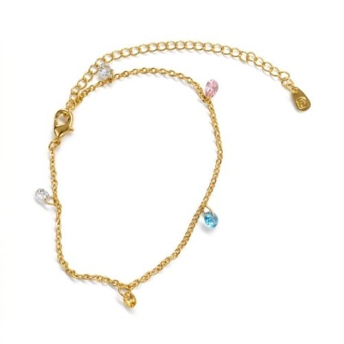 PULSERA LISA CRISTALES BAÑO DE RODIO